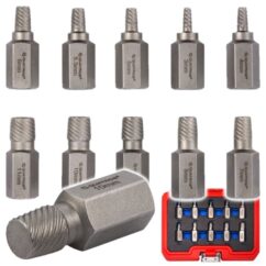Removedores para tornillos dañados 3-11mm Juego de extractores 10 uds.