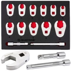Llaves de estrella abiertas laterales 10-22 mm 13 uds. Inserto para carro Juego de llaves