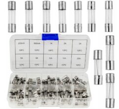 FUSIBLES DE VIDRIO PARA COCHE 0.200mA-20A 100 UNIDADES