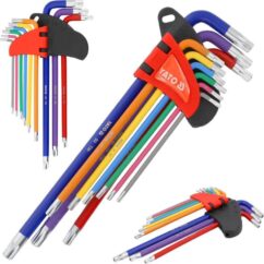 Juego de llaves TORX largas, juego TR T10–T50, 9 piezas. satín
