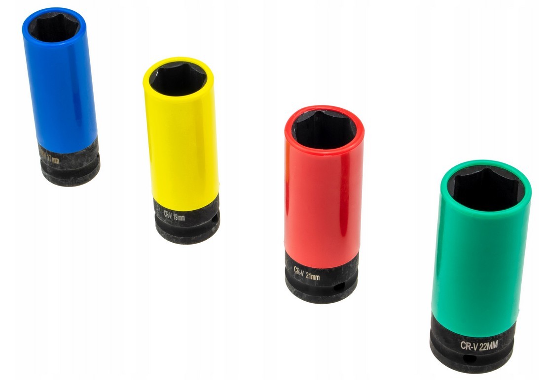 Vasos de impacto para llantas de aluminio de 17, 19, 21, 22 mm, juego de 4 piezas. - Imagen 4