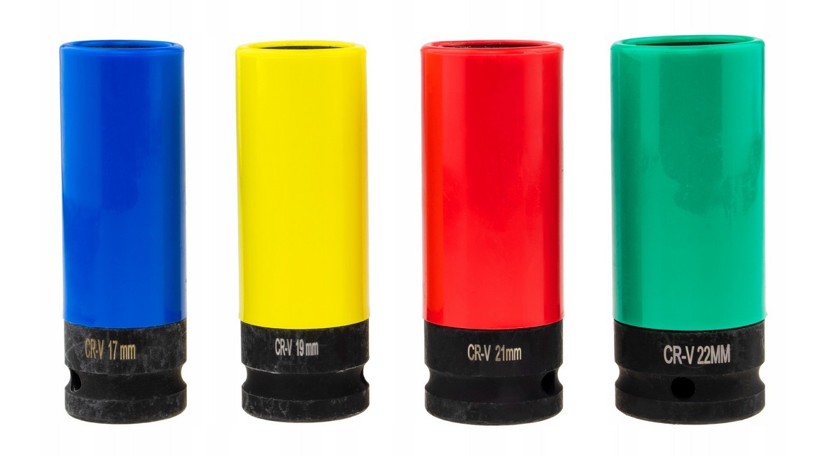 Vasos de impacto para llantas de aluminio de 17, 19, 21, 22 mm, juego de 4 piezas. - Imagen 5