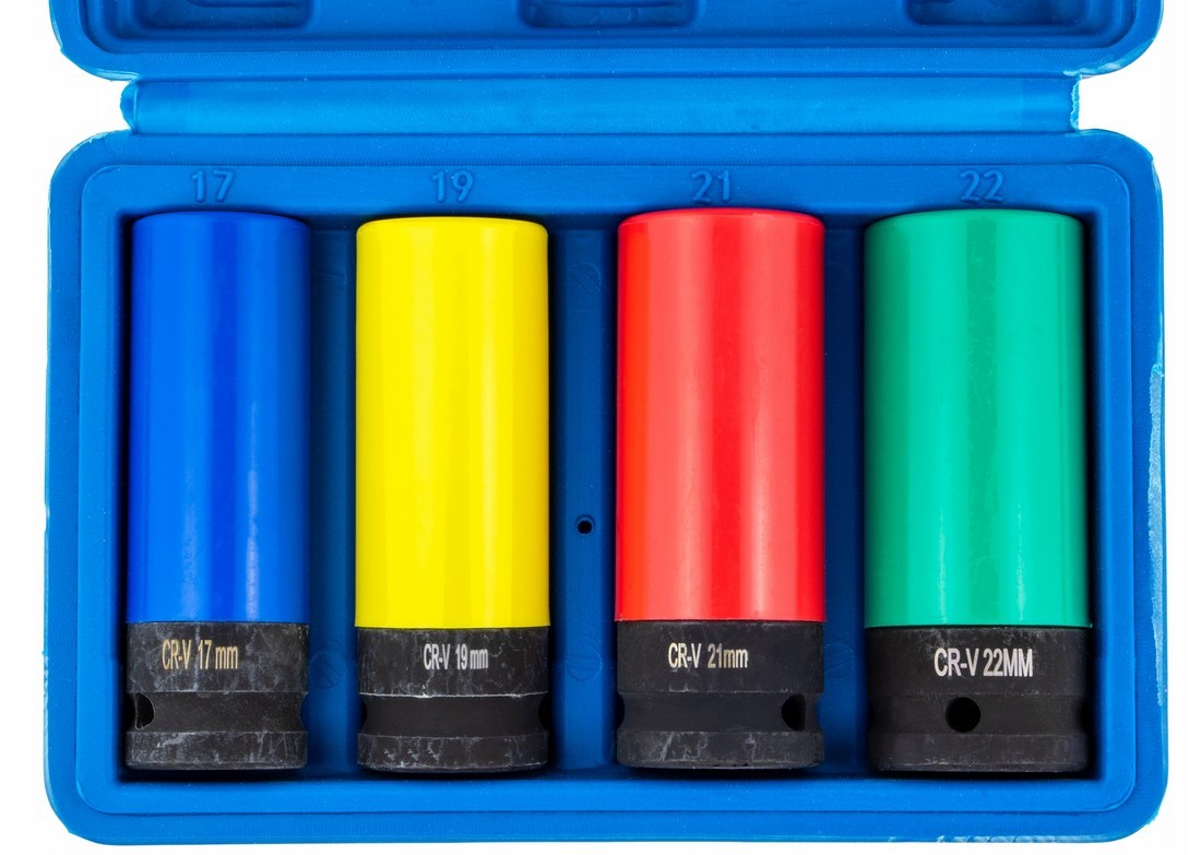 Vasos de impacto para llantas de aluminio de 17, 19, 21, 22 mm, juego de 4 piezas. - Imagen 3