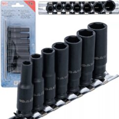 Juego de vasos de impacto hexagonales profundos 6,3 mm 1/4' 6-13 mm 7 piezas.
