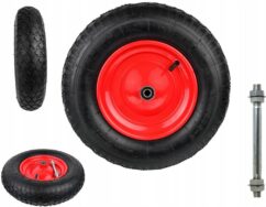 Rueda de tubo con juego de ejes Geko G71012 para carretilla