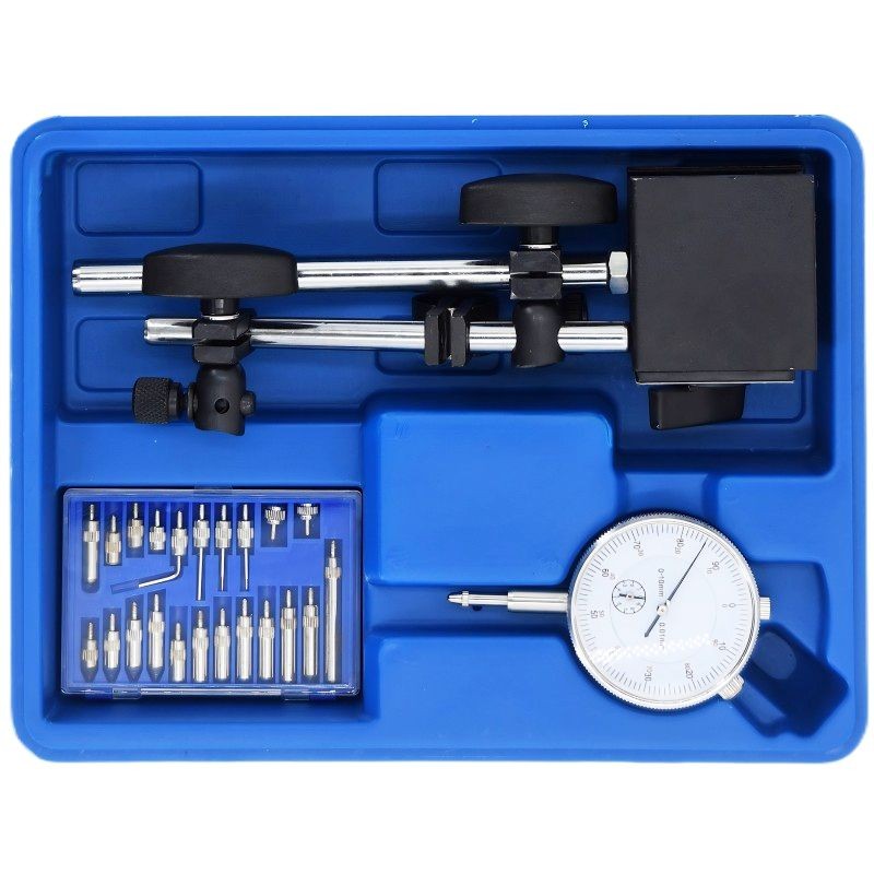 Comparador con soporte magnético 0-10mm + 22 adaptadores