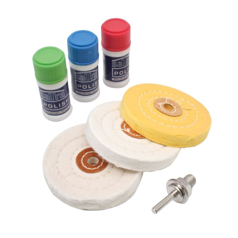 KIT PULIDO DE METALES Discos de pasta para cobre, aluminio, 7 piezas.