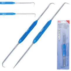 GANCHOS AFILADOS 220mm PUNTAS PARA JUNTAS TÓRICAS DE SELLO 45°+90° Juego de 2 uds. BGS-Alemania