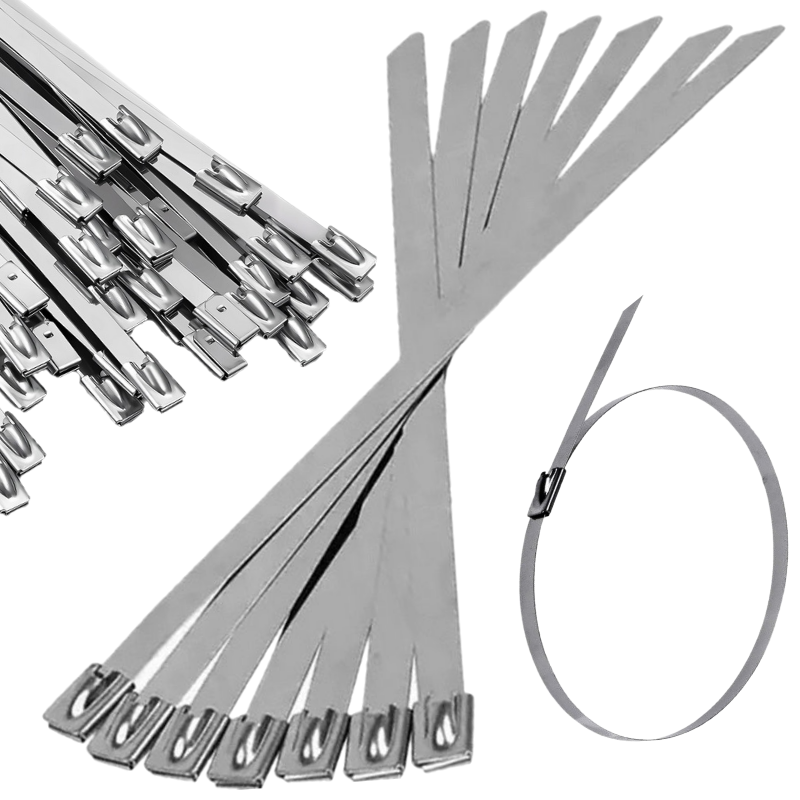 Bridas de acero inoxidable 150x4,6mm 25uds. Correas de sujeción metálicas