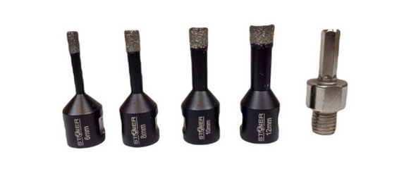 Coronas de diamante para gres y hormigón, 11 unidades. + Adaptador M14 3/8" - Imagen 3