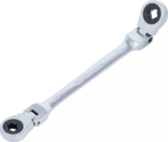 Llave de vaso con carraca de doble cara, plegable E10 x E12