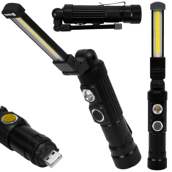 LÁMPARA DE TALLER LED COB 3W Li-Ion 3.7V BATERÍA DE ALUMINIO 5 MODOS