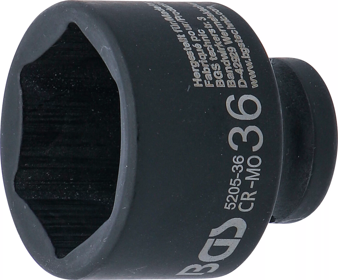 Vaso de impacto de 6 puntos de 36 mm. 1/2' Fuerte BGS-Alemania