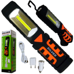 Lámpara de taller Linterna LED COB AKU Li-on 2800mAh 3en1
