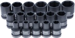 Vasos de impacto 8-24mm Juego de vasos 17 piezas 1/2' 6 puntos