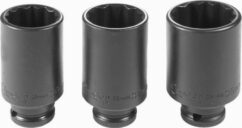 Vasos de impacto 30+32+36mm 1/2' 12 puntos. Para cubo de rueda VW/AUDI, etc.