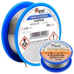 Estaño para soldar 1,0 mm Masilla para soldar con fundente 100 g. Sn60Pb40 SW26