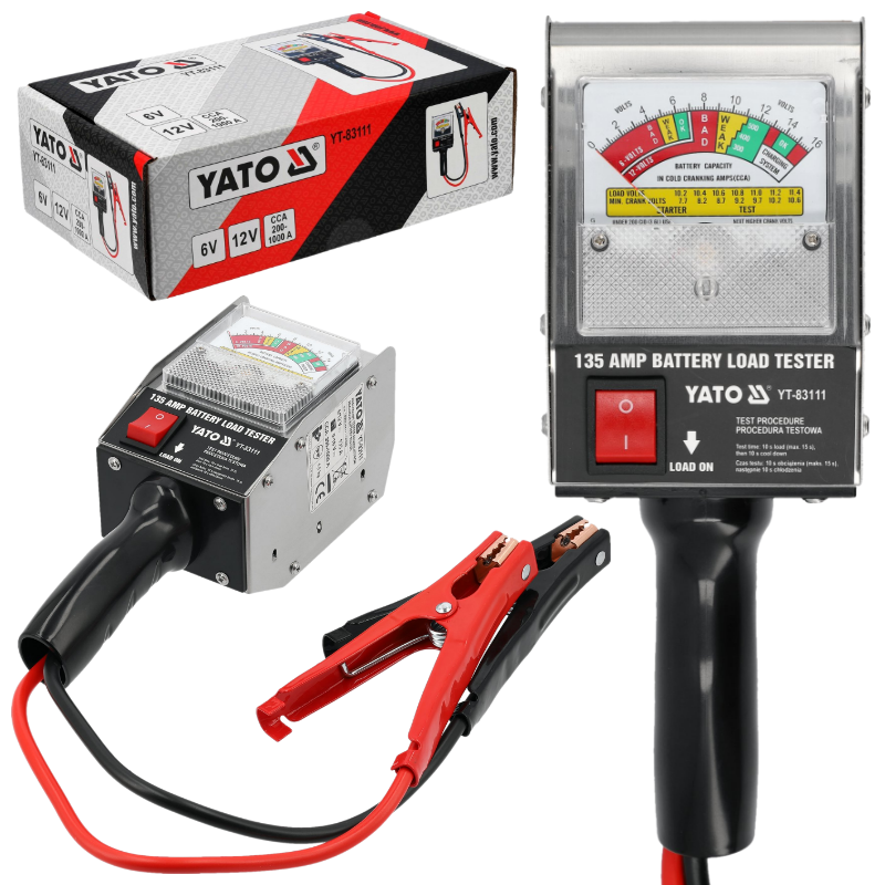 MEDIDOR DE BATERIAS Probador 6V/12V 30-135Ah CARGA 200-1000A