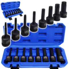 JUEGO DE LLAVES TORX IMPACT TORX T30-T80 LARGAS 1/2' 8 ELEMENTOS.
