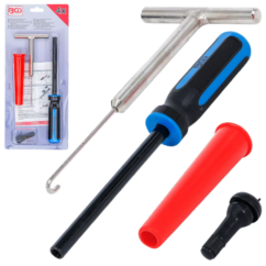 Extractor de válvulas Dispositivo para extraer válvulas de neumáticos, 4 piezas. BGS-Alemania