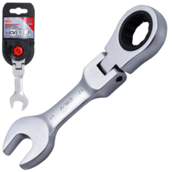 Llave combinada con carraca, corta, rota 17 mm BGS-Alemania