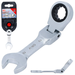 Llave combinada con carraca, corta, rota 13 mm BGS-Alemania
