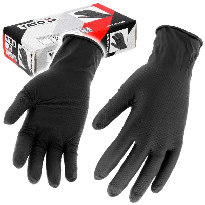 GUANTES NITRILO TEXTURA DIAMANTE FUERTE L (9) 50 UDS. COLOCAR - Imagen 4