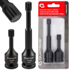 Puntas de impacto SPLINE M12 para tornillos de rodamientos VAG Juego de 2 piezas. AUDI SEAT SKODA VW