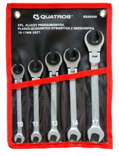 Llaves combinadas abiertas de 10-17 mm, de trinquete, de articulación, para líneas de freno