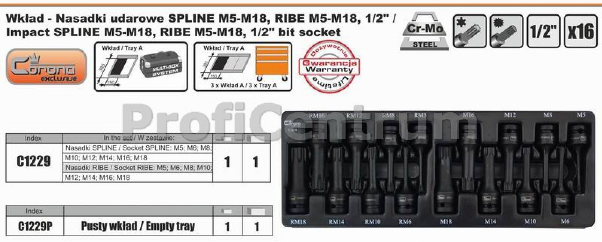 JUEGO DE INSERTOS VASOS DE IMPACTO ESTRIADOS RIBE 1/2'' - Imagen 7