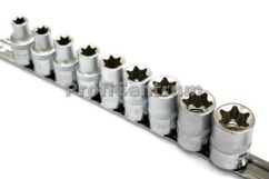 JUEGO DE 9 LLAVES VASO TORX-E 10-24 1/2'' JONNESWAY