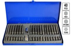 JUEGO DE PUNTAS IMBUS HEXAGONALES TORX ESTRIADAS XZN 40 UDS.