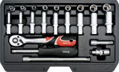 JUEGO DE HERRAMIENTAS JUEGO 23 PZS 1/4'' CR-V YT