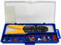 JUEGO DE ALICATES PARA ENGARZAR CONECTORES + CONECTORES 60 UDS.