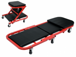 CAMA DE TALLER, PLEGABLE, ASIENTO, TABURETE, TABURETE, CARRO 2en1