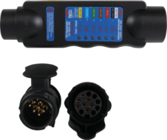 PROBADOR DE TOMAS DE REMOLQUE, 12V 7 Y 13 PINES, BGS-Alemania