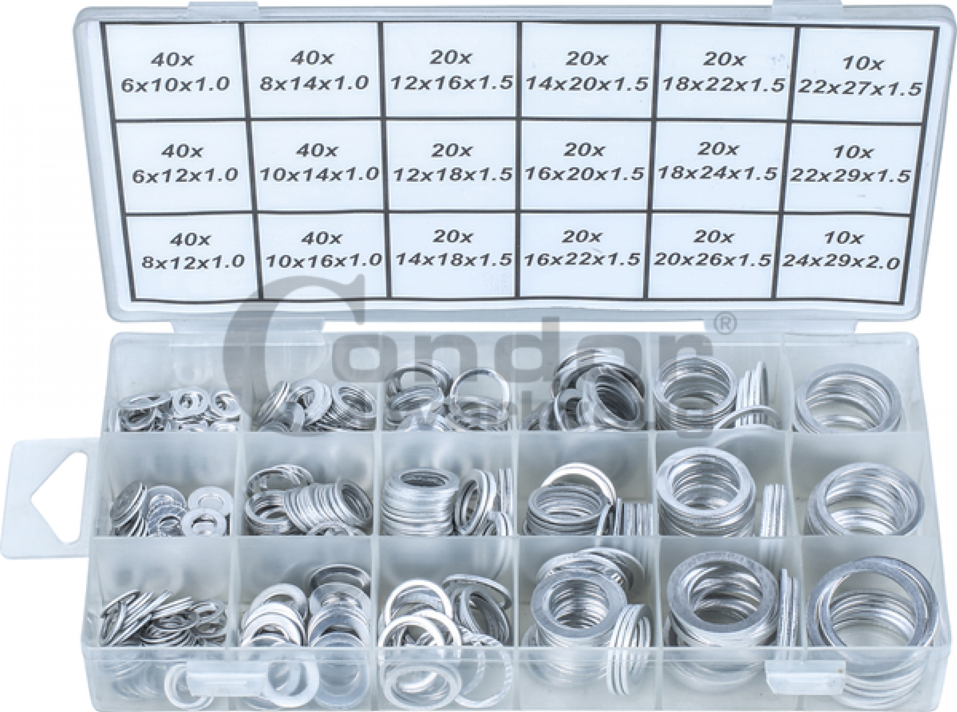 ARANDELAS DE ALUMINIO JUEGO DE ARANDELAS 450 UDS. CONDOR-Alemania - Imagen 3