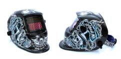 MÁSCARA DE SOLDADURA, CASCO AUTO-OSCURECIMIENTO - TELARAÑA + CALAVERAS