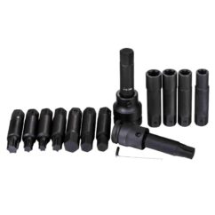 Puntas llaves de impacto Torx T60-T100 hexágono H17-H24 torx-E18-E24 3/4' /1' Juego de 16 uds.