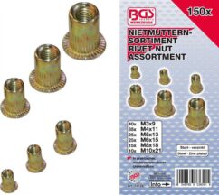 Casquillos roscados, acero, 150 uds. BGS-Technic-Alemania
