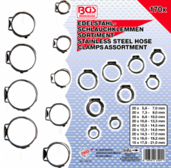 Bridas para cables de acero inoxidable 6-21 mm, 170 piezas OETIKER BGS-Technic, Alemania