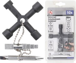 Llave para armario de control, cuadro de distribución, puertas de servicio, etc. Universal 10 dimensiones