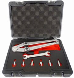LLAVE AJUSTABLE PARA TUERCAS DELANTERAS SLAVEDAS CON VÁSTAGOS INTERCAMBIABLES