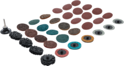 Discos para pulir, esmerilar, oxidar, etc. 50mm, juego de 35 uds. Bgs-Technic Alemania