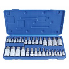 LLAVES DE VASO MÉTRICAS HEXAGONALES EN PULGADAS, 32 UDS. COLOCAR