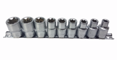 VASOS TORX-E 1/2'' E10-E24 9 UD. SOBRE BANDA PLATA