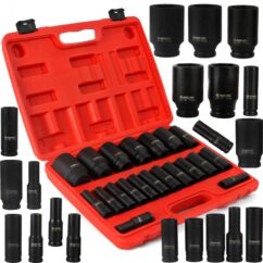 Juego de vasos de impacto 1/2" 10-38 mm 1/2' 20 uds.