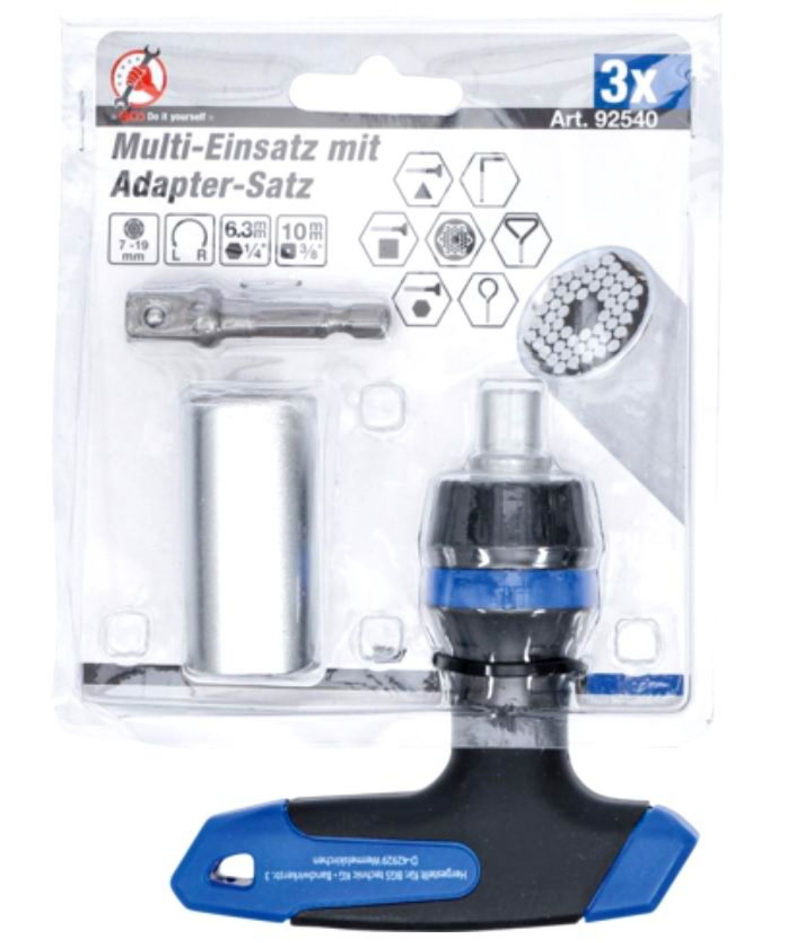 VASO UNIVERSAL 7-19mm LLAVE DE GAS CON MANGO DE TRINQUETE 1/4' - Imagen 6