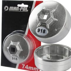 LLAVE PARA FILTRO DE ACEITE 1/2'' x 74mm x 15-kt