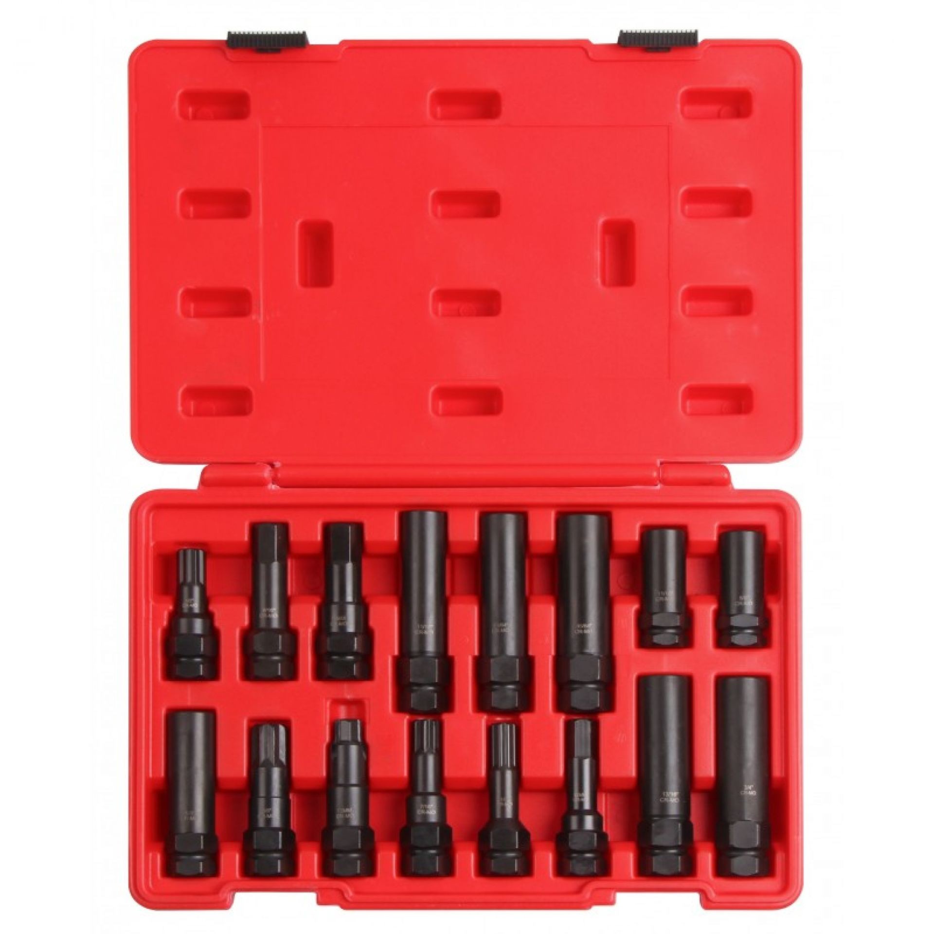 Llaves de vaso para tornillos de rueda no estándar, juego de 16 vasos